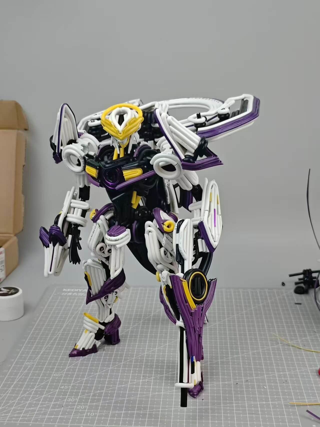 Finished premium wire mecha model ready for worldwide express shipping